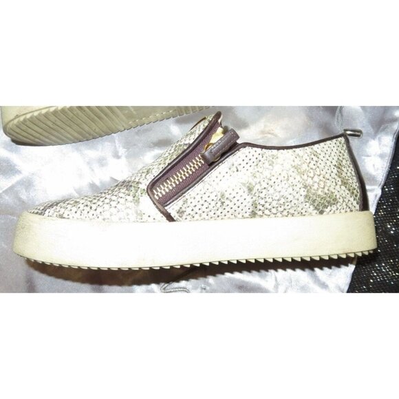 Giuseppe Zanotti Python Embossed Italian Leather Devon Skate Shoes Sneakers 39 - Picture 8 of 11